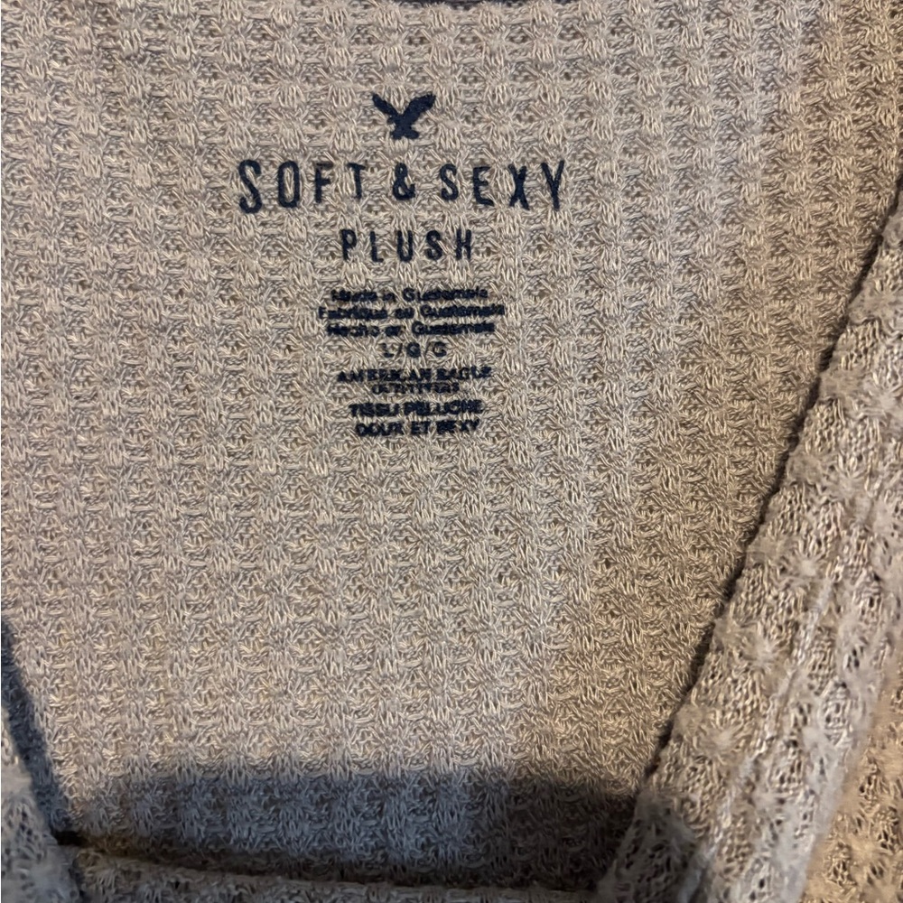 American Eagle Soft & Sexy Plush Gray Hoodie